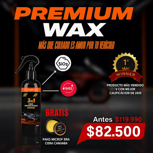 PREMIUM WAX 120 ML+CERA CARNAUBA+PAÑO DE MICROFIBRA+ENVIO GRATIS🛩